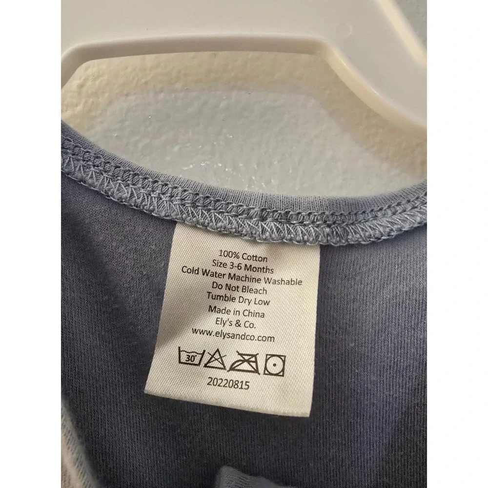 Ely's & Co Baby Sleep Sack Wearable Blanket Blue 100% Cotton 3-6‎ Months